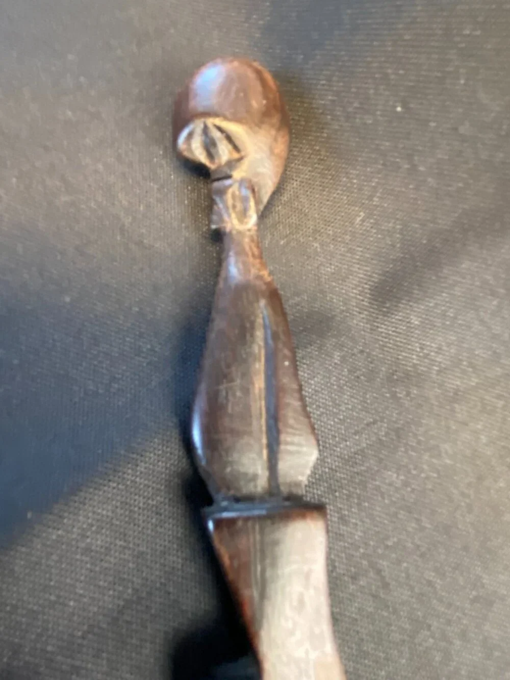 Vintage (1970's) Hand-carved African Wooden Letter Opener Ebony or Iroko 10
